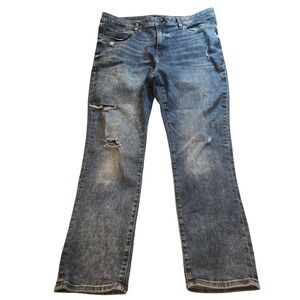 EXPRESS Mens Slim Fit Distressed‎ Blue Wash Jeans Size 36x30